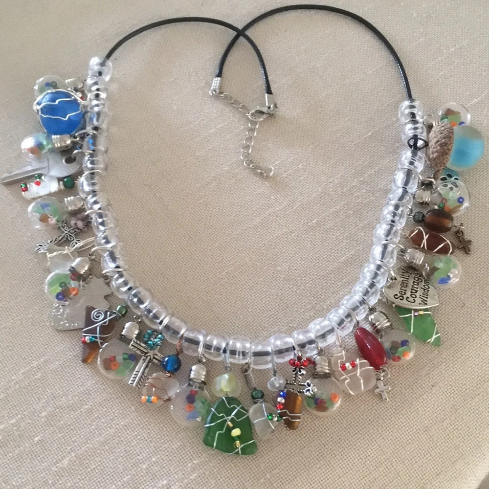Sea Glass Treasure Necklace Handcrafted - Picture 3 of 4
